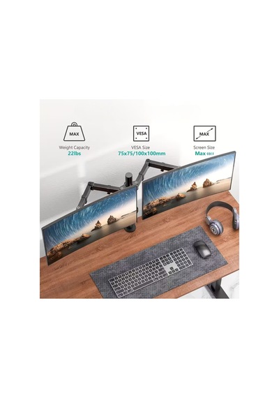 14-32 İnç Düz Kavisli Ekranlar İçin Çift Kol Monitör Standı Ayarlanabilir Yükseklik Eğim Lcd Led Tv - 789515238