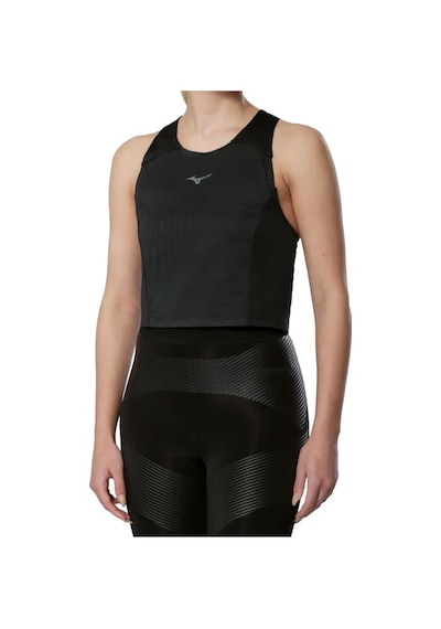 Mizuno Tech Light Crop Top Kadın Tişört Siyah Çok Renkli