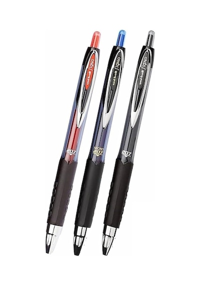 Mavi Siyah Kırmızı 3 Adet Uniball Signo 207 0.7 Mm Roller Umn-207 Likit Mürekkepli Pilot Kalem