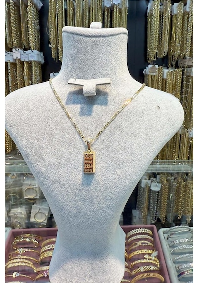 Külçe Küçük Boy 14 K Renk Altın 60 Cm Kolye Gold