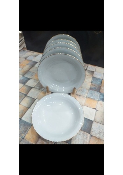 Porland Yaldızlı Yemek Tabağı 6'lı 19 CM
