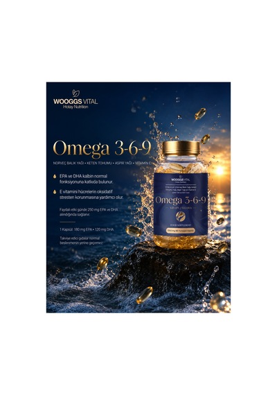 Omega 3,6,9 Norveç Balık Yağı Keten Tohumu Yağı Aspir Yağı Ve Vitamin E 90 Soft Jel