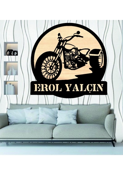 Kişiye Özel Üç Teker Motosiklet Temalı Ahşap Duvar Tablo