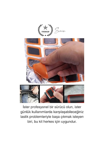 Ekstra Güçlü Araba Bisiklet Motosiklet Soğuk Yama Lastik Tamir Yaması Seti 24 Parça Kolay Pratik