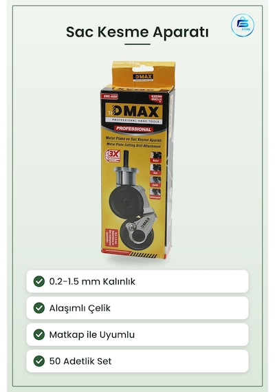 Matkap Uyumlu Sac Kesme Aparatı 0.2 İle 1.5 Mm Metal Plaka Kesici