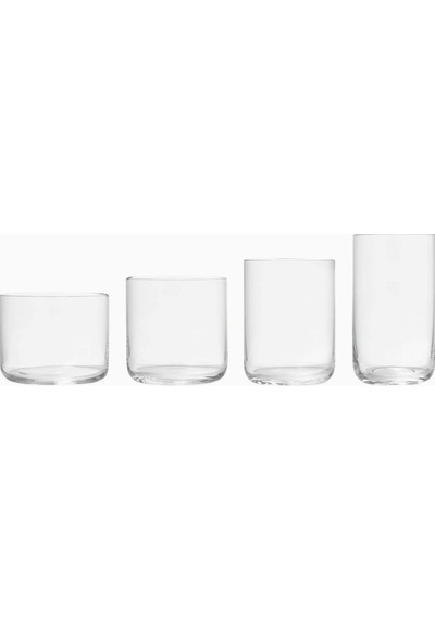 Aarke Glassware Set Kristal Karaf Ve 4 Lü Bardak Seti Meşrubat Bardakları Beyaz