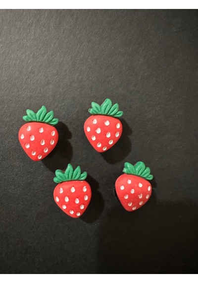 Terlik Süsü 3d Lüks Çilek Plastik 2 Adet