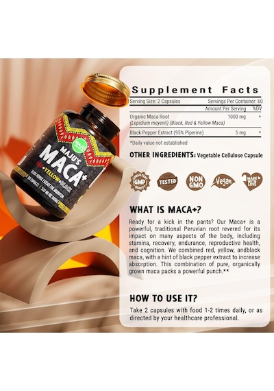 Maju Superfoods Maca Kökü Kapsülleri 120 Kapsül