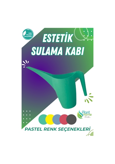 Turkuaz Sulama Kabı 1 Litre Modern Tasarımlı Bitki Sulama Kabı - Çiçek, Saksı Ve Bahçe Kullanımı
