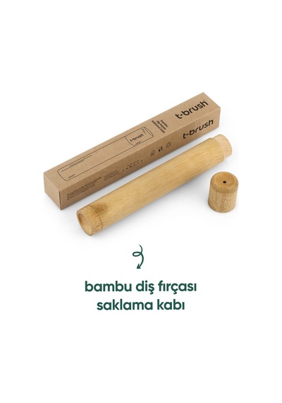 Tbrush Pembe Bambu Diş Fırçası - Soft (yumuşak) + Paslanmaz Çelik Dil Temizleyici + Diş Fırçası Kabı