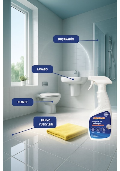 Ultra Güçlü Tuvalet/wc-banyo Temizleyici Ve Kireç Çözücü Okyanus Kokulu Sprey 750 Ml Diğer