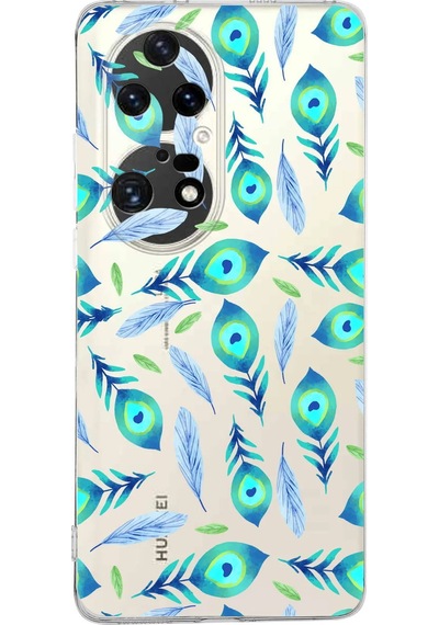 Huawei P50 Pro İle Uyumlu 1mm Slim Fit Nazar Boncuğu 3 Baskılı Şeffaf Kılıf Şeffaf