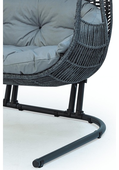 Kupa Loft Rattan Salıncak Çift Kişilik Antrasit Hamak Kupa Loft Rattan Salıncak Çift Kişilik Antrasit Hamak