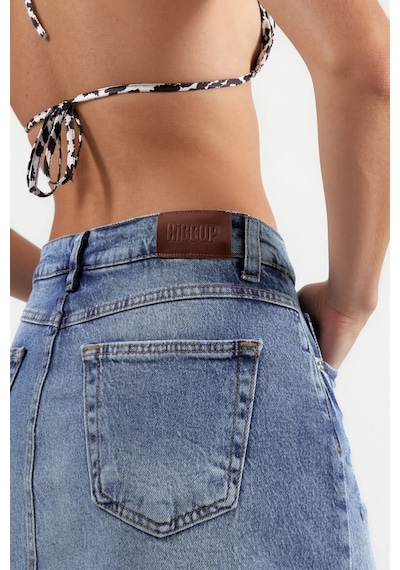 Hiccup Denim Şort Etek Açık Mavi Denim