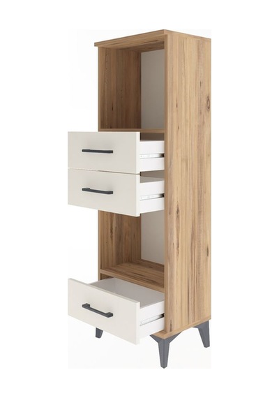 Arges Dolap 2 Raflı 3 Çekmeceli 44x30x134 Çam-aytaşı Çam