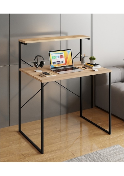 Raflı Çalışma Masası 60x90 Ofis Masası Çalışma Masası 1300 Çam