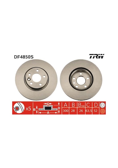 Trw Ön Fren Diski Mondeo 4 S-max . Land Rover Freelander 2 L359 Range Rover Evoque L538 Trw Df4850s Lr000571-7g91 1125 Ba