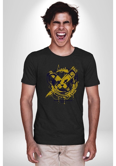 Sebep Olmadan Mutlu Ol Unisex Unisex Siyah Organik Baskılı T-shirt Penye Yüksek Kalite Siyah