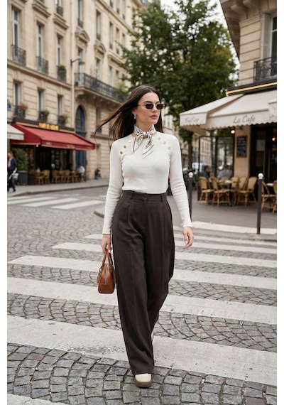 Lela Bayan Pantolon 6923871 Kahve Kahve