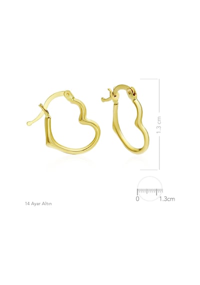 Altınkesesi Altın Kalp Küpe 1.3 CM