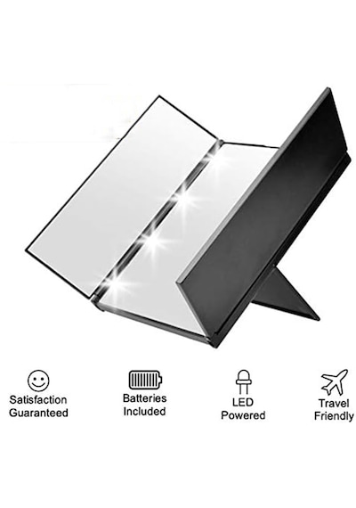 Techtic Led Işıklı Katlanabilir Makyaj Aynası Masaüstü Taşınabilr