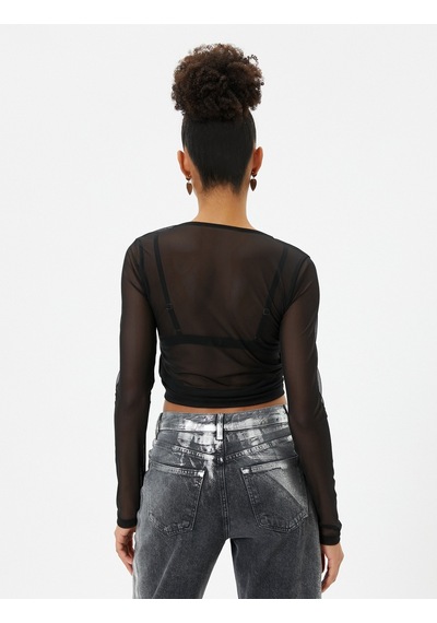 Koton Tül Crop Tişört Drape Bağlama Detaylı V Yaka Uzun Kollu Siyah 4sal10259ık 4SAL10259IK999 Siyah Koton Tül Crop Tişört Drape Bağlama Detaylı V Yaka Uzun Kollu Siyah 4sal10259ık 4SAL10259IK999 Siyah