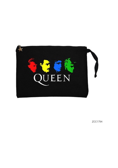 Queen Colored Siyah Clutch Astarlı Cüzdan / El Çantası