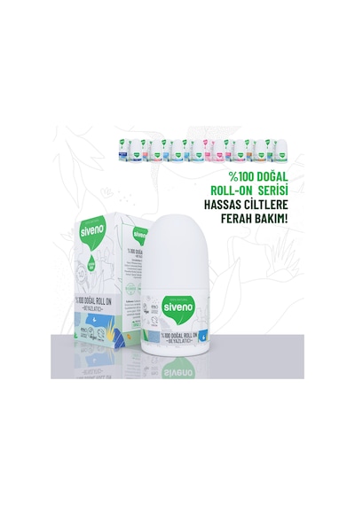 Siveno %100 Doğal Roll On Beyazlatıcı Etkili Deodorant Ter Kokusu Önleyici Bitkisel Leke Bırakmayan Vegan 50 ML