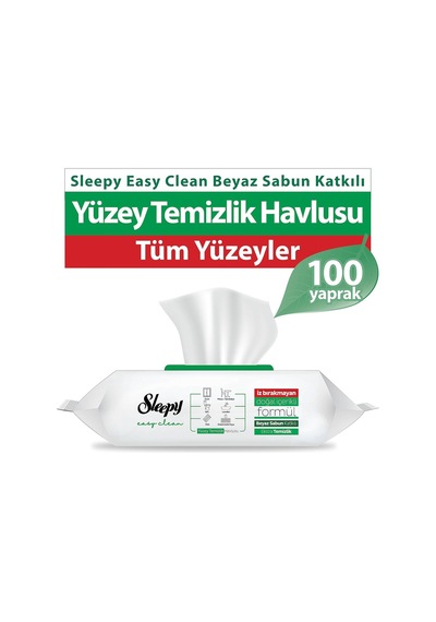 Sleepy Yüzey Temizlik Havlusu 100 Lü 12 Adet Tekli