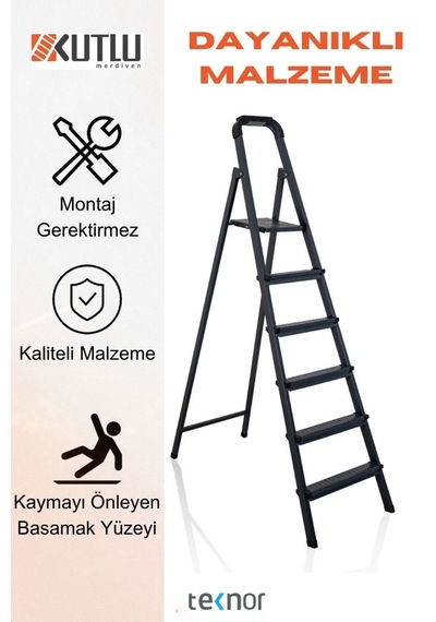 Kutlu 5+1 Metal Merdiven