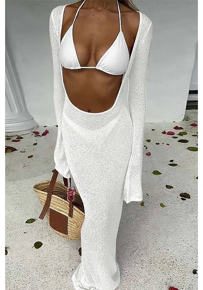 Nadya Üçlü Brazilian Bikini Takım - Beyaz