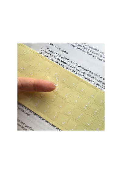 Arapça Klavye Etiketi Şeffaf Arka Keyboard Sticker Arabic Transparent
