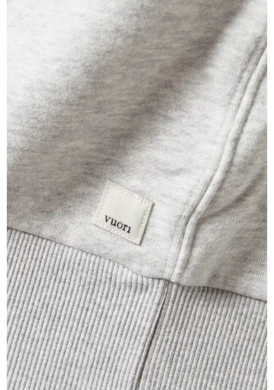 Vuori Restore Yarım Fermuarlı Kapüşonlu Sweatshirt, Organik Fransız Havlu, Rahat & Lüks Gri