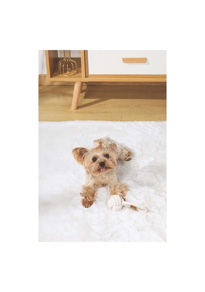M-pets Coto Whıte Loop Ball 6,5cm Çekmeli Örgü Top Oyuncak