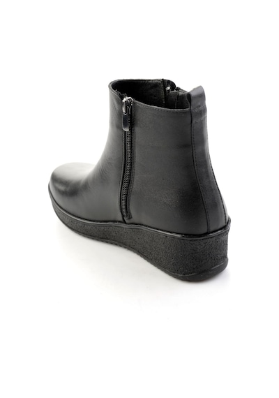 Bambi Siyah Hakiki Deri Kadın Bot & Bootie K02788222203