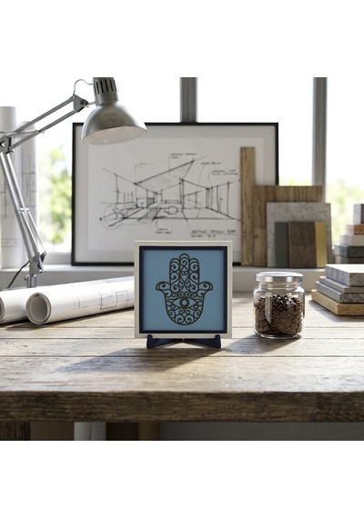 Mistik Hamsa Silüetli Dekoratif Parça, Çalışma Masanız İçin Modern Aksesuar 10x10 Cm