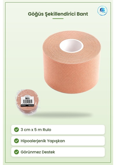 Göğüs Şekillendirici Bant 3 Cm X 5 M Yara Bandı Hipoalerjenik Yap