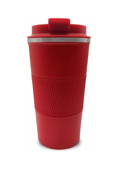 Reoona Paslanmaz 304 Çelik Termos 500 Ml Kaydırmaz Bardak Mug Kupa Kırmızı