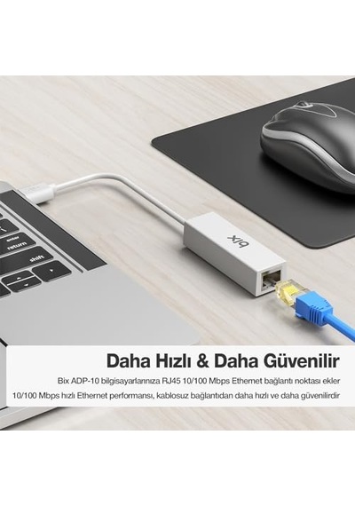 Adp-10 Usb 2.0 To Rj45 10/100 Mbps Ethernet Dönüştürücü Adaptör