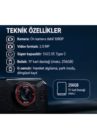 Izcp1 Araç İçi Kamera +  Park Modu