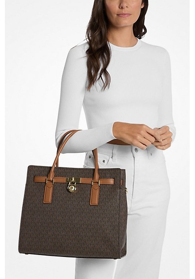 Michael Kors Kadın Hamilton Moderne Büyük Boy Desenli El Ve Omuz Çantası - Kahverengi Brown