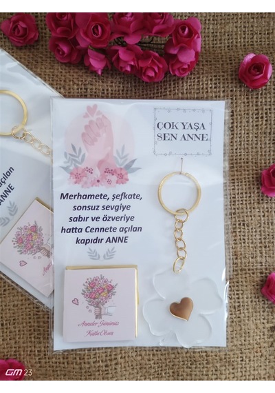 Farklı Market Çikolata Anahtarlık Hediyesi Anneler Günü 10 Adet
