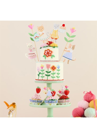 Meri Meri - Kitten Club Cake Toppers - Yavru Kedi Pasta Süsleri Tüm Yaşlar