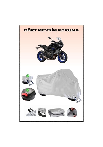 Yamaha Tracer 700 İçin Arka Çanta Ve Kilit Uyumlu Gri Motosiklet Branda, Güvenli