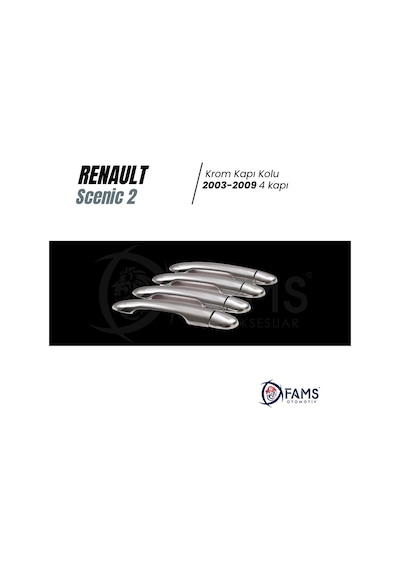 Famsotomotiv Renault Scenic 2 Krom Kapı Kolu 4 Kapı 2003-2009 P. Çelik