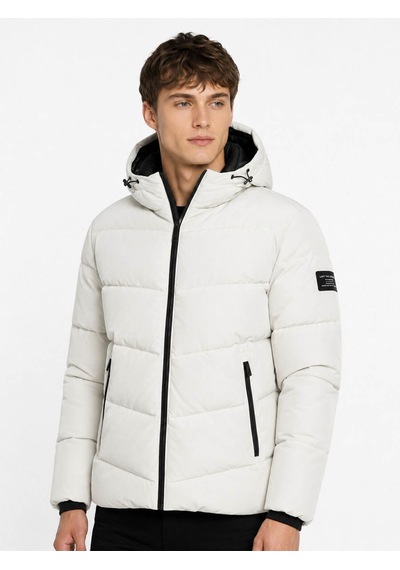 Loft Kapüşonlu Regular Fit Beyaz Erkek Mont Lf2040819
