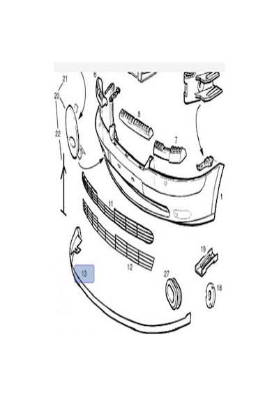 Opel Vectra B Ön Tampon Alt Lip Spoyler Karlık GM