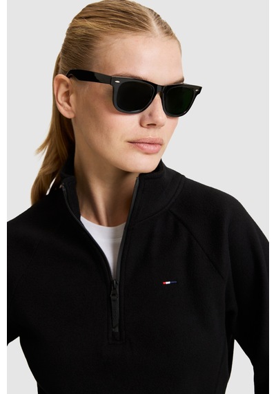 U.S. Polo Assn. Kadın Siyah Yarım Fermuarlı Sweatshirt 50329013-vr046