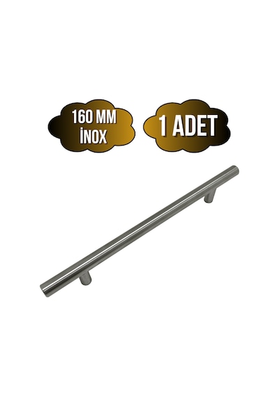 Nobel Boy Paslanmaz Boru İnox Dolap Kulpu Mobilya Ve Mutfak Dolap Kulpu İnox 160mm 1 Adet İnox