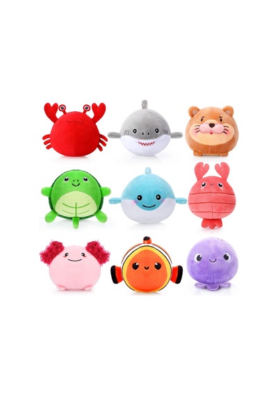 Tr 9 Adet Mini Deniz Dünyası Pelüş Hayvanlar 8 Cm Sevimli Deniz Hayvanları Yumuşak Renkli Okyanus Pelüş Oyuncakl Genel